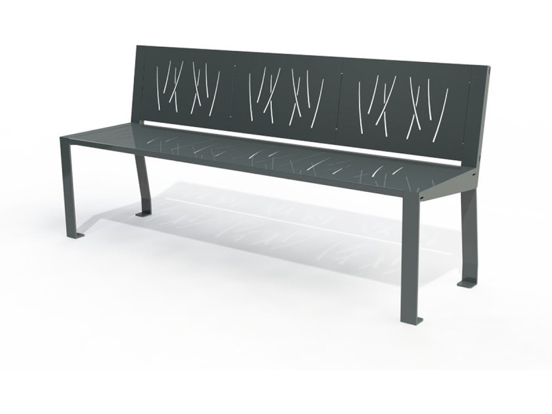 Banc public Square métal peint
