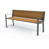 Banc public Square stratifié compact avec accoudoir