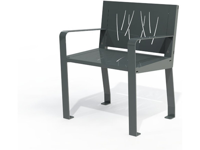 Fauteuil exterieur Square métal peint