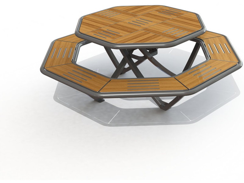 Table pique nique octogonale Horizon stratifié compact
