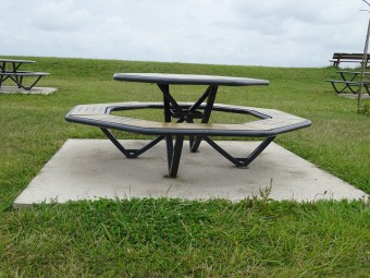 Table pique nique octogonale Horizon stratifié compact