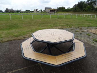 Table pique nique octogonale Horizon stratifié compact