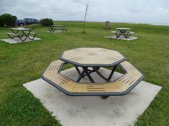 Table pique nique octogonale Horizon stratifié compact