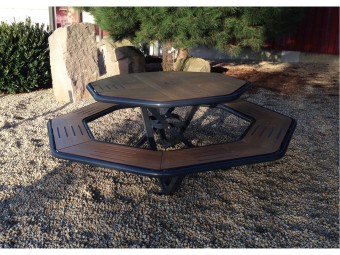 Table pique nique octogonale Horizon stratifié compact