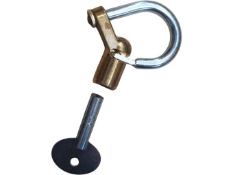 Cadenas et clé triangle (pompier) pour kit d'amovibilité borne bois