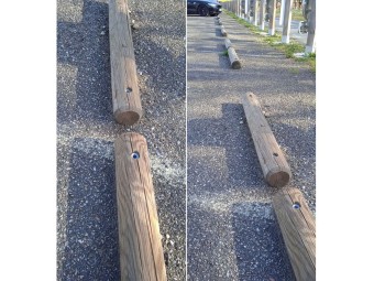 Butée de parking ronde en bois