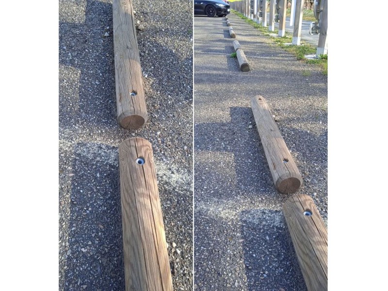 Butée de parking ronde en bois