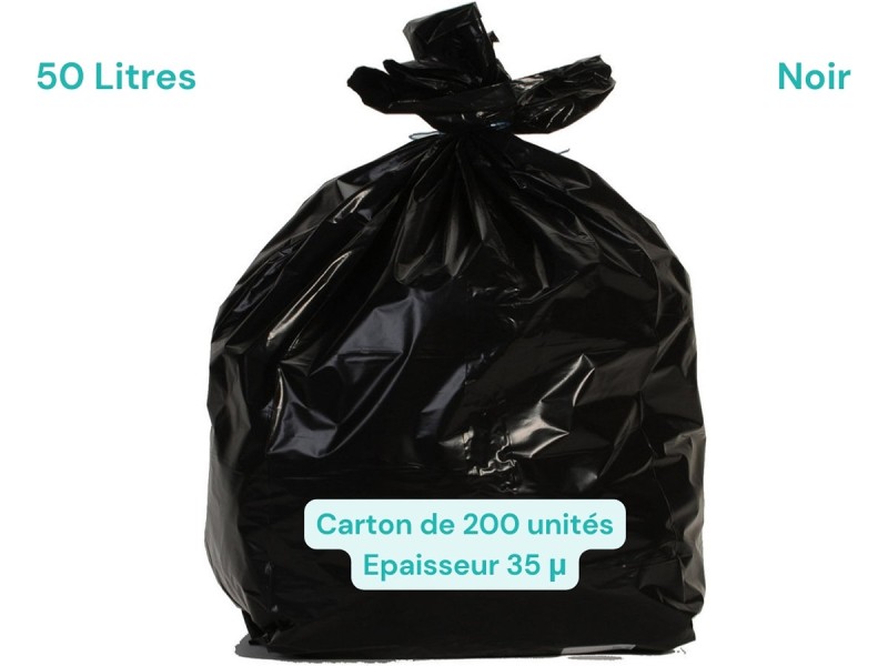 Sac poubelle noir 50L