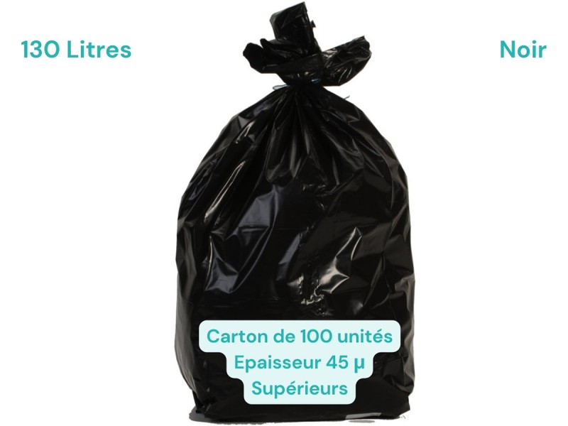 Sac poubelle noir 130L