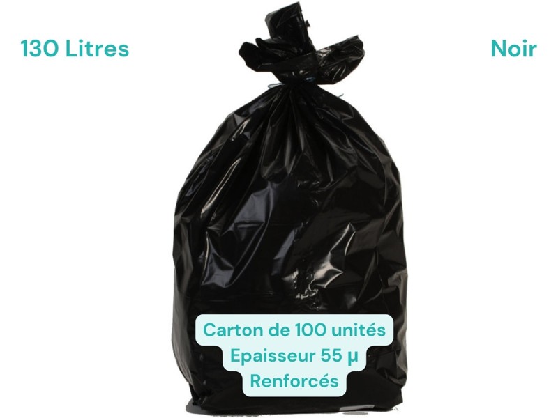 Sac poubelle noir 130L