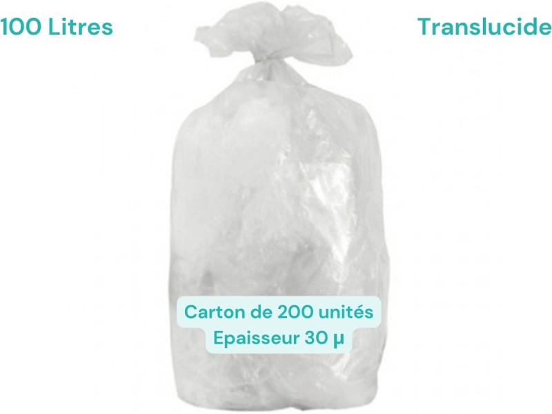 Sac poubelle translucide 100L