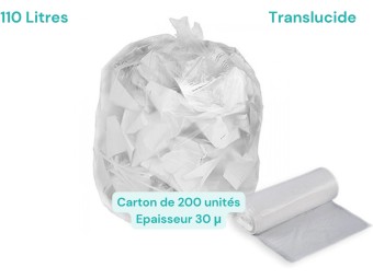 Sac poubelle translucide 110L