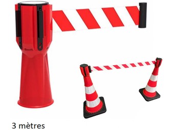 Enrouleur dérouleur de sangle pour cône de signalisation