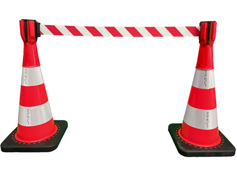 Enrouleur dérouleur de sangle pour cône de signalisation