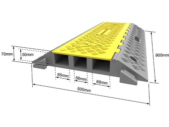 Passe-câble 3 canaux - hauteur 70mm