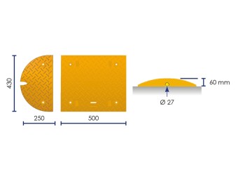 Ralentisseur caoutchouc FAST - 50, 60 ou 70 mm