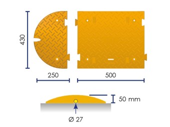 Ralentisseur caoutchouc FAST - 50, 60 ou 70 mm