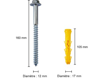 Kit de fixation tirefond pour ralentisseur