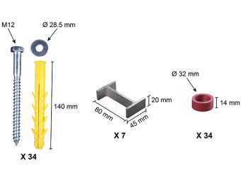 Kit de fixation complet pour coussin berlinois