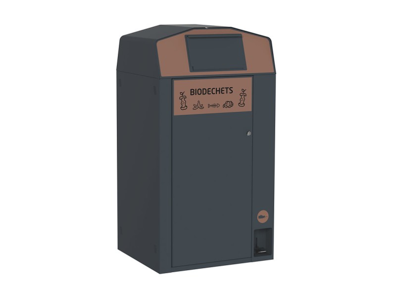 Point de tri 1 flux biodéchets avec 1 bac roulant 120L ou 240L Trirok