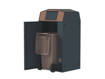 Point de tri 1 flux biodéchets avec 1 bac roulant 120L ou 240L Trirok