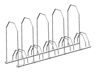 Râtelier pour 5 vélos avec arceaux de sécurité
