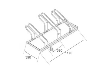 Support vélo économique R2W – Espacement 390 mm, 2 à 10 places