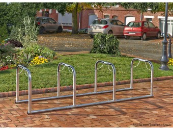 Support vélos en ligne 3 arceaux pour 6 vélos - extensible