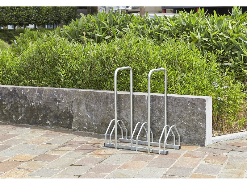 Râtelier 3 ou 5 vélos avec arceaux antivol