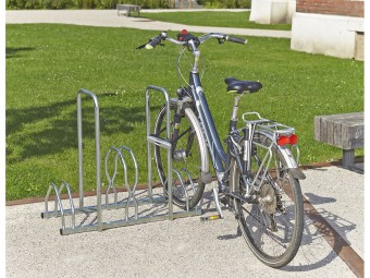 Range 3 ou 5 vélos sur 2 niveaux avec arceaux pour antivol