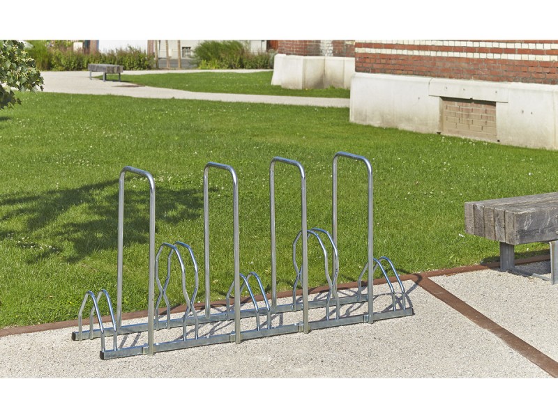 Range 3 ou 5 vélos sur 2 niveaux avec arceaux pour antivol