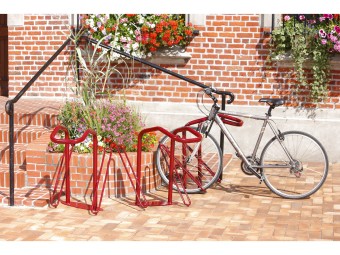 Râtelier vélos avec antivol en U pour roue et cadre