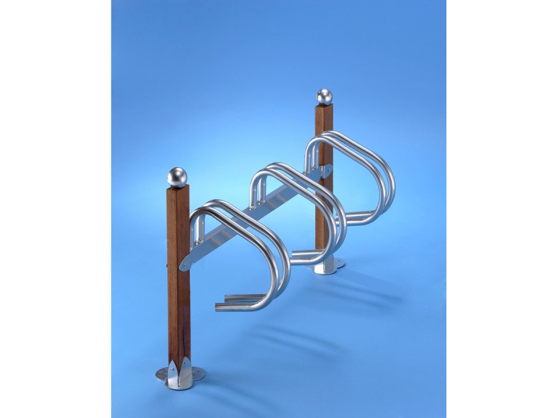 Râtelier Arcachon 3 - 5 ou 10 vélos avec pieds en bois exotique