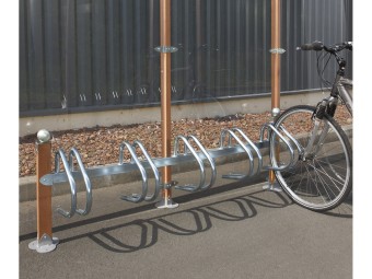 Râtelier Arcachon 3 - 5 ou 10 vélos avec pieds en bois exotique