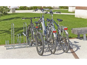 Range 3 ou 5 vélos sur 2 niveaux avec arceaux pour antivol