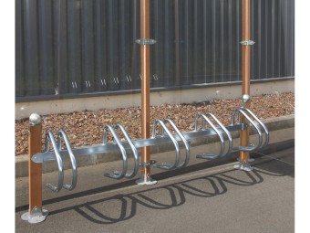 Râtelier Arcachon 3 - 5 ou 10 vélos avec pieds en bois exotique