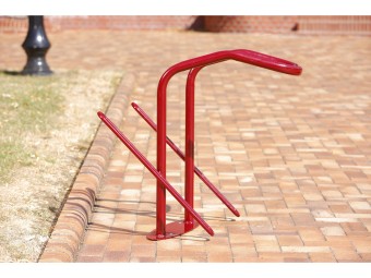 Râtelier vélos avec antivol en U pour roue et cadre