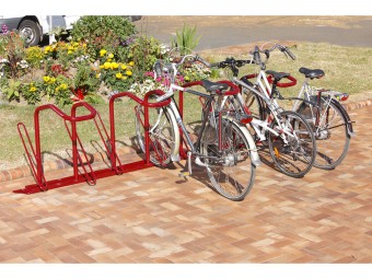 Râtelier vélos avec antivol en U pour roue et cadre