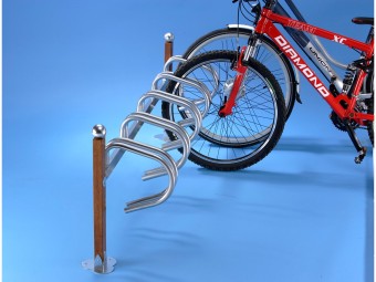 Râtelier Arcachon 3 - 5 ou 10 vélos avec pieds en bois exotique