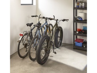 Râtelier 3 vélos sur 2 niveaux pour fat bike - largeur pneu ajustable