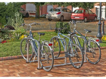 Support vélos en ligne 3 arceaux pour 6 vélos - extensible