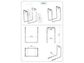 Râtelier 4 vélos gainé pour interieur