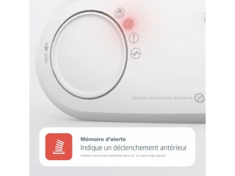 Détecteur de monoxyde de carbone autonome 10 ans certifié NF