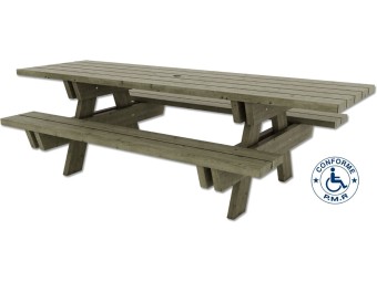 Table de pique-nique bois BRÉHAT PMR