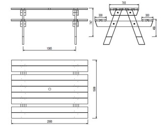 Table de pique-nique bois BRÉHAT