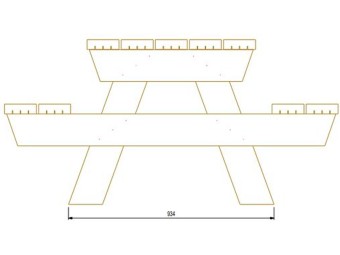 Table de pique-nique bois BRÉHAT PMR