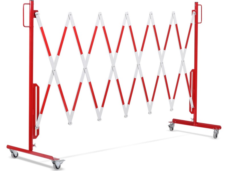 Barrière extensible mobile en acier sur roulettes