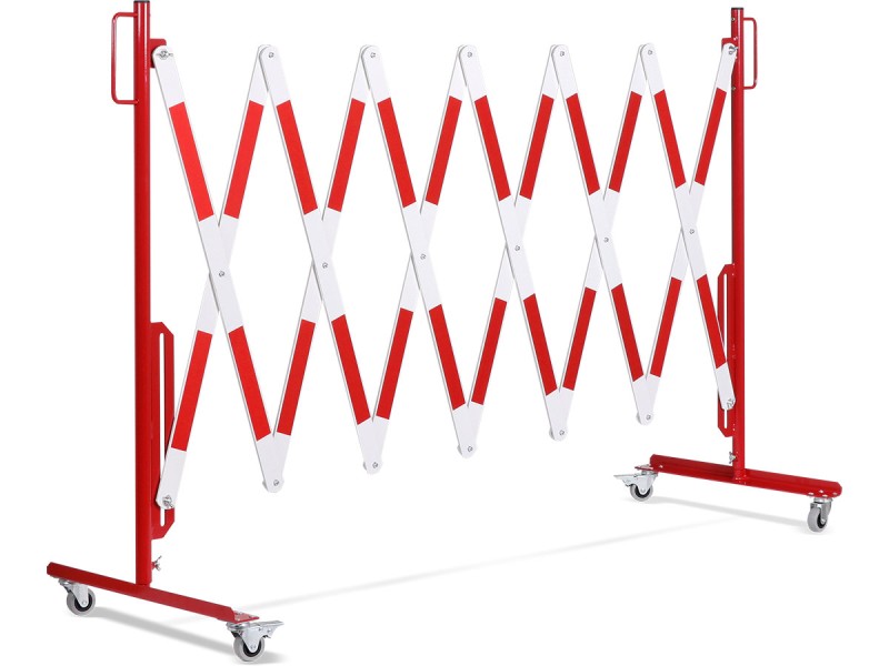 Barrière extensible mobile en acier sur roulettes