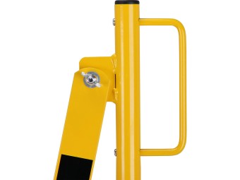 Barrière extensible en acier avec poteau sur platine fixe