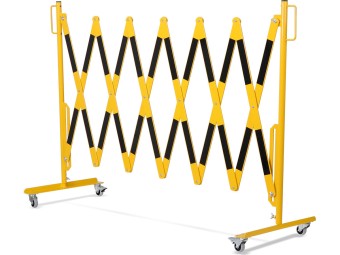 Barrière extensible mobile en acier sur roulettes